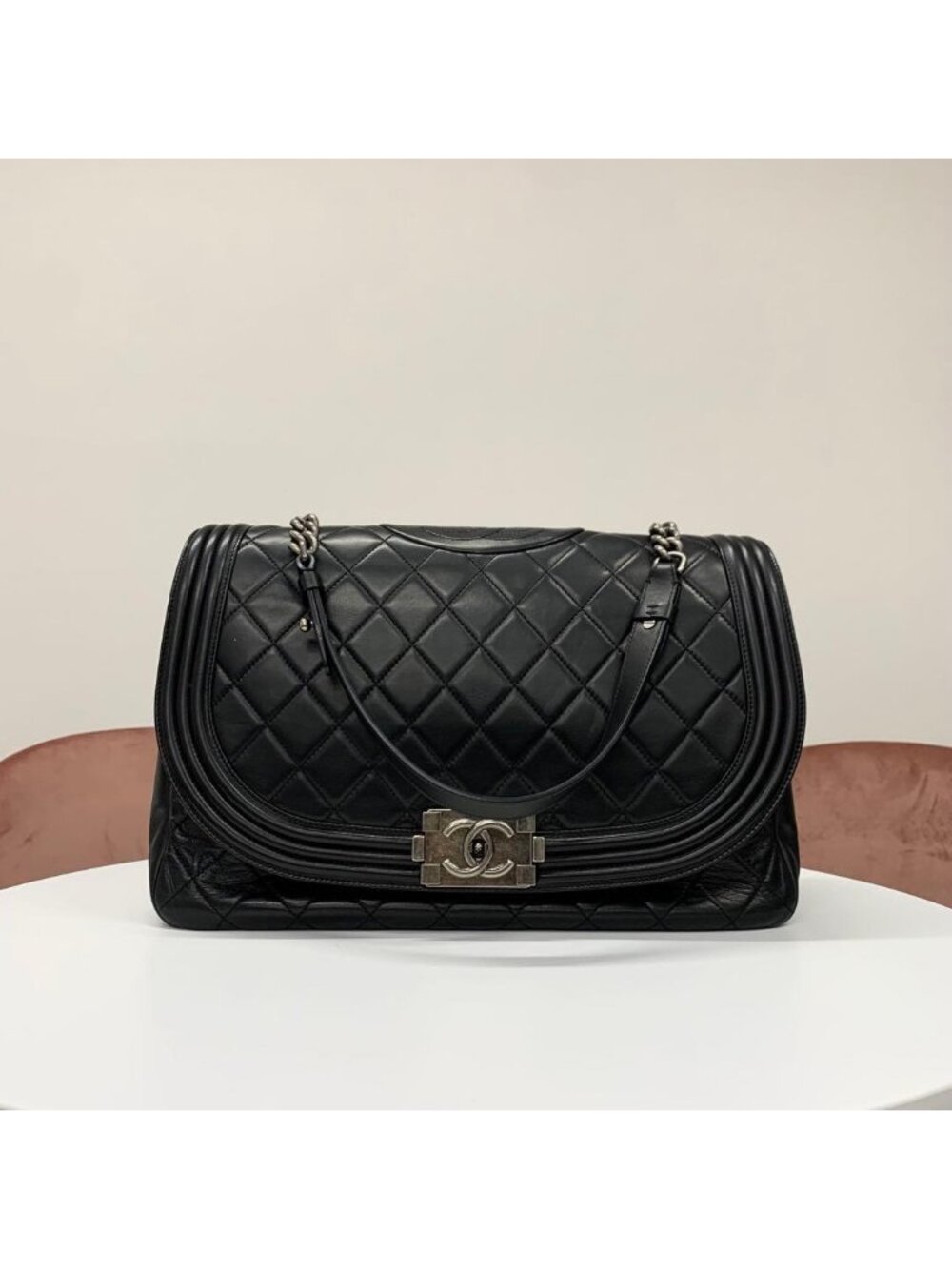 Chanel Quilted Cocomark Boy Chain Shoulder Bag